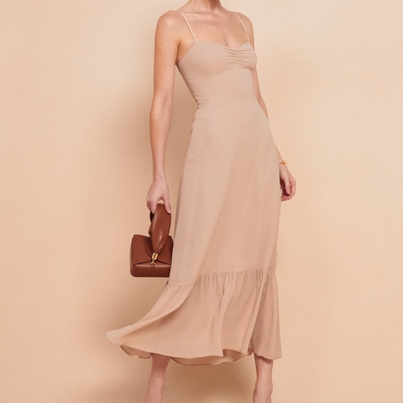 Reformation Emersyn Dress in Champagne - Picture 2 of 9